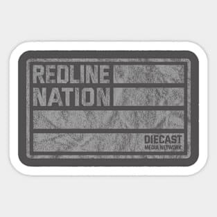 Redline Nation - Staff Car U.S. Army (Worn White on Black) Sticker